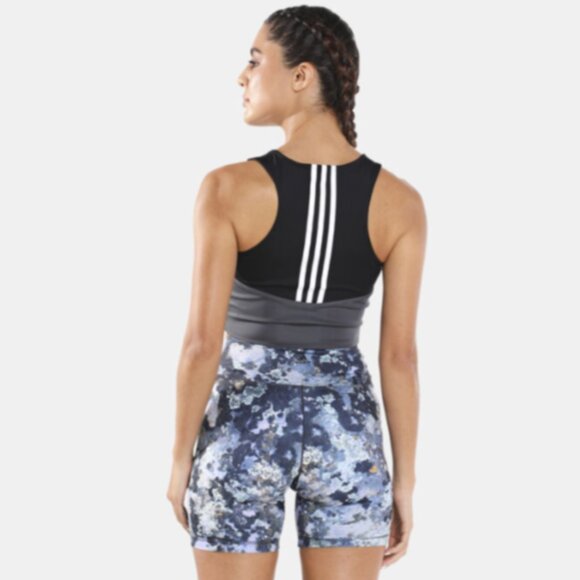 Brand New Adidas DESIGNED TO MOVE COLORBLOCK 3-STRIPES CROP TOP - Picture 4 of 15